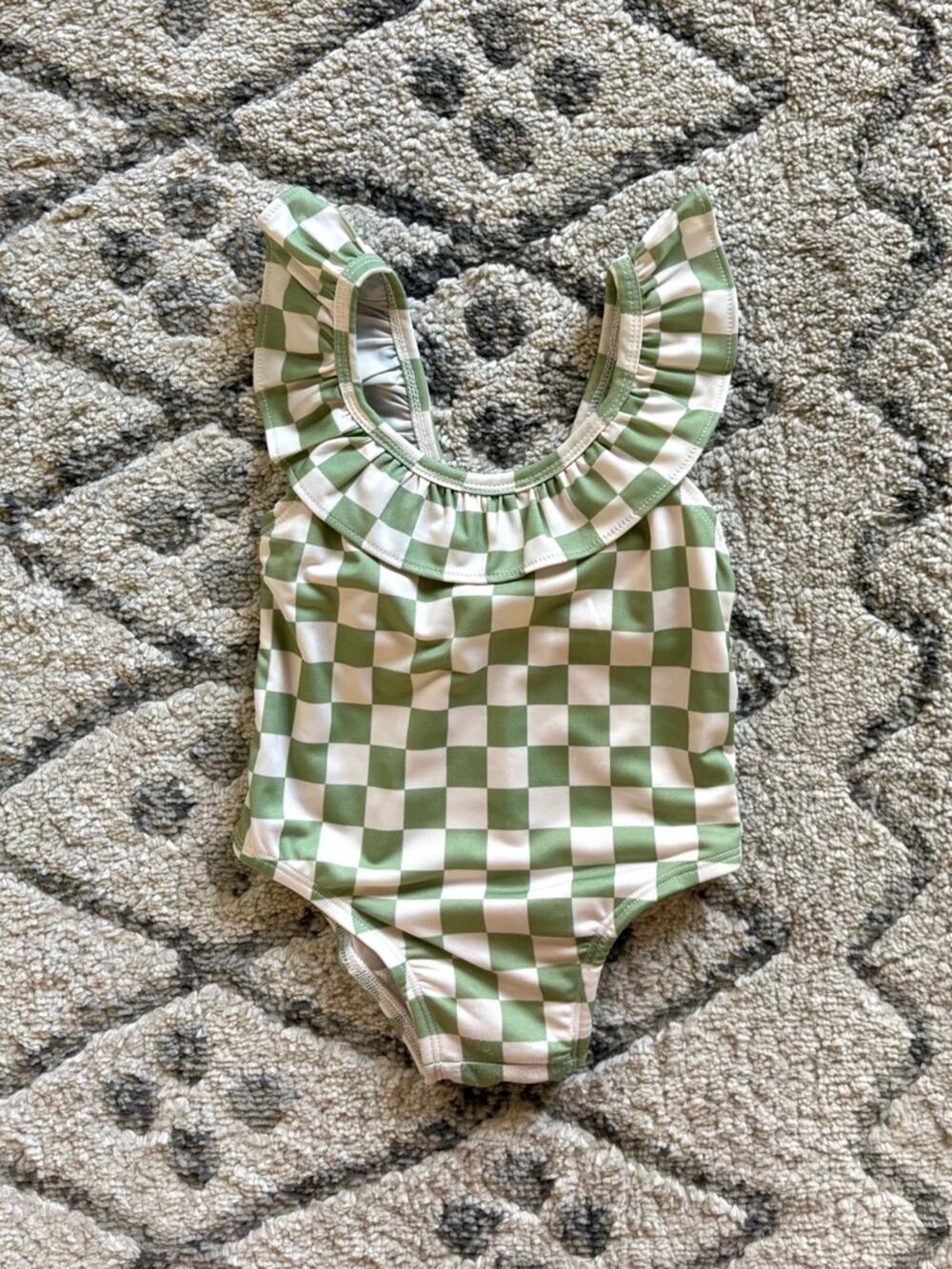 Siix green checkered swimsuit